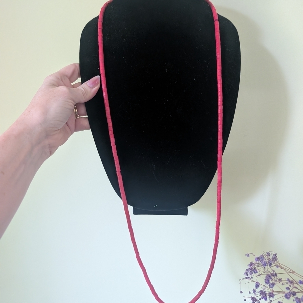 Elegant Red Beaded Necklace - Picture 2 of 6